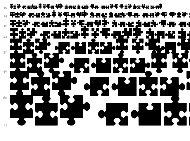 Jigsaw Pieces TFB font waterfall
